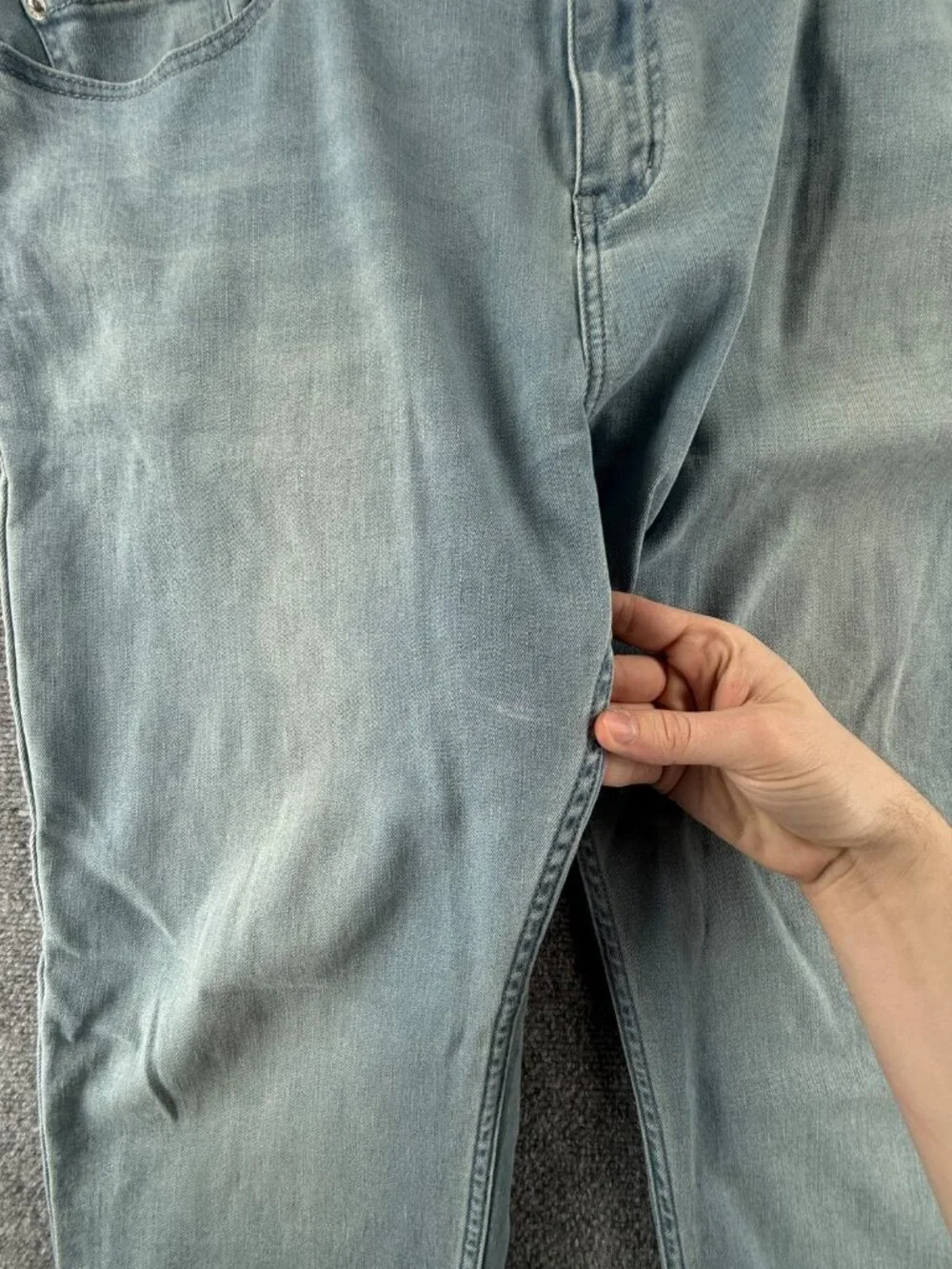Mugsy Grands Casual FLX4NCSL 40x34 Light Wash Stretch Jeans Men ACTL 41X33
